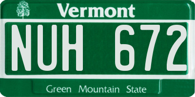 VT license plate NUH672