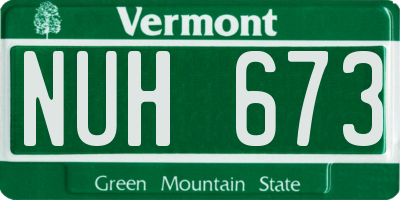 VT license plate NUH673
