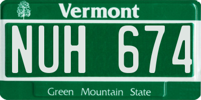 VT license plate NUH674