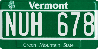 VT license plate NUH678