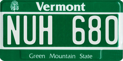 VT license plate NUH680