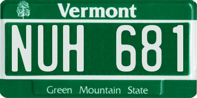 VT license plate NUH681