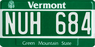 VT license plate NUH684