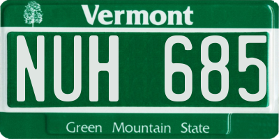 VT license plate NUH685