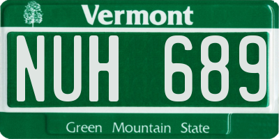 VT license plate NUH689