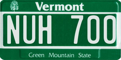 VT license plate NUH700
