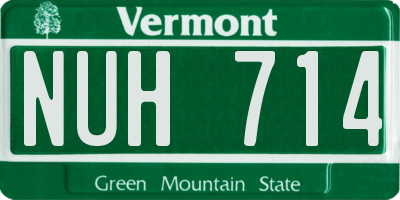VT license plate NUH714