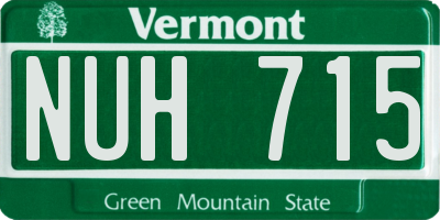 VT license plate NUH715
