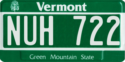 VT license plate NUH722