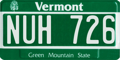VT license plate NUH726