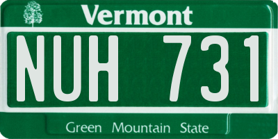 VT license plate NUH731