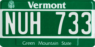 VT license plate NUH733