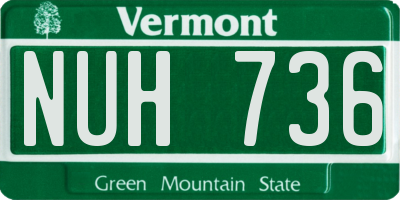 VT license plate NUH736