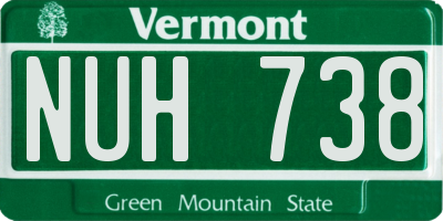 VT license plate NUH738