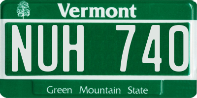 VT license plate NUH740