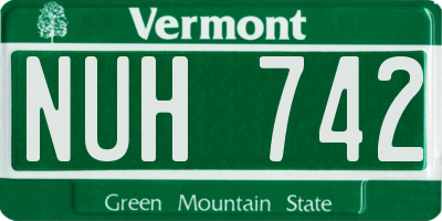 VT license plate NUH742