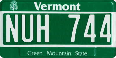 VT license plate NUH744