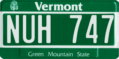VT license plate NUH747