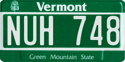 VT license plate NUH748
