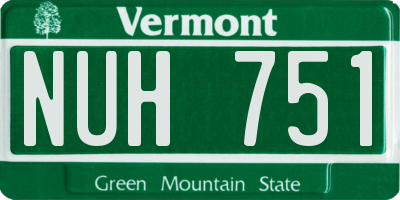 VT license plate NUH751