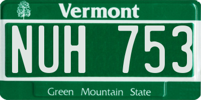 VT license plate NUH753