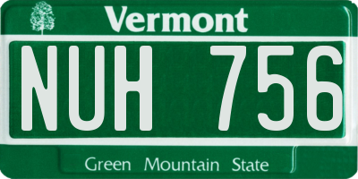 VT license plate NUH756