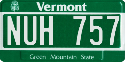 VT license plate NUH757