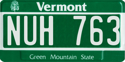 VT license plate NUH763