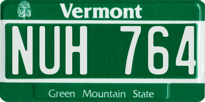 VT license plate NUH764