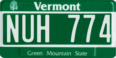 VT license plate NUH774