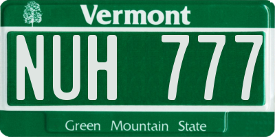 VT license plate NUH777
