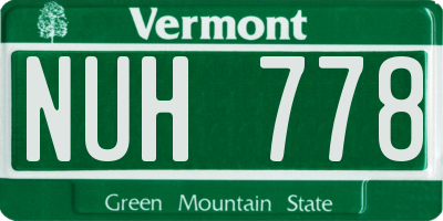 VT license plate NUH778