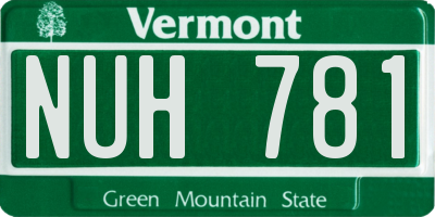 VT license plate NUH781