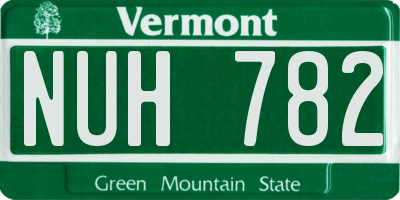VT license plate NUH782