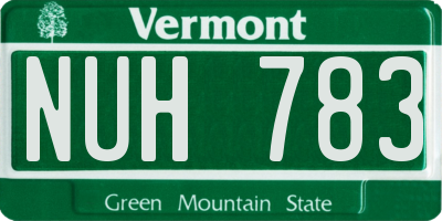 VT license plate NUH783
