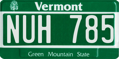 VT license plate NUH785