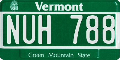 VT license plate NUH788