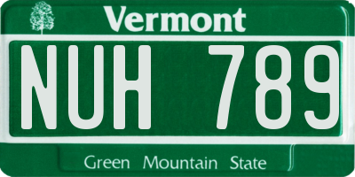 VT license plate NUH789