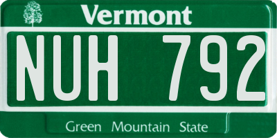 VT license plate NUH792