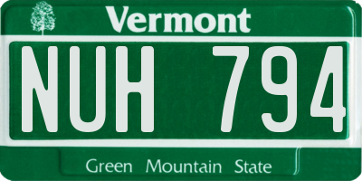 VT license plate NUH794