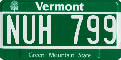 VT license plate NUH799
