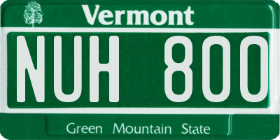 VT license plate NUH800