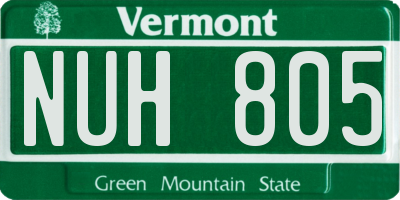 VT license plate NUH805