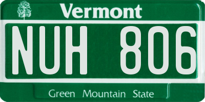 VT license plate NUH806