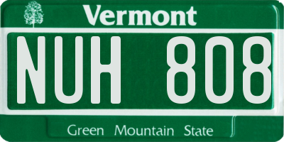 VT license plate NUH808