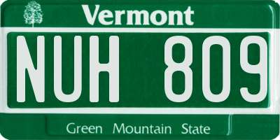 VT license plate NUH809