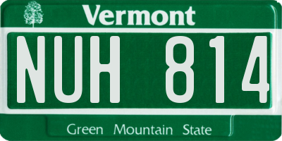 VT license plate NUH814