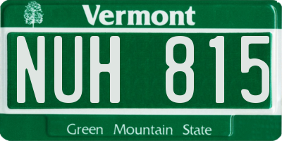 VT license plate NUH815