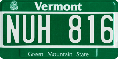 VT license plate NUH816