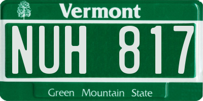 VT license plate NUH817